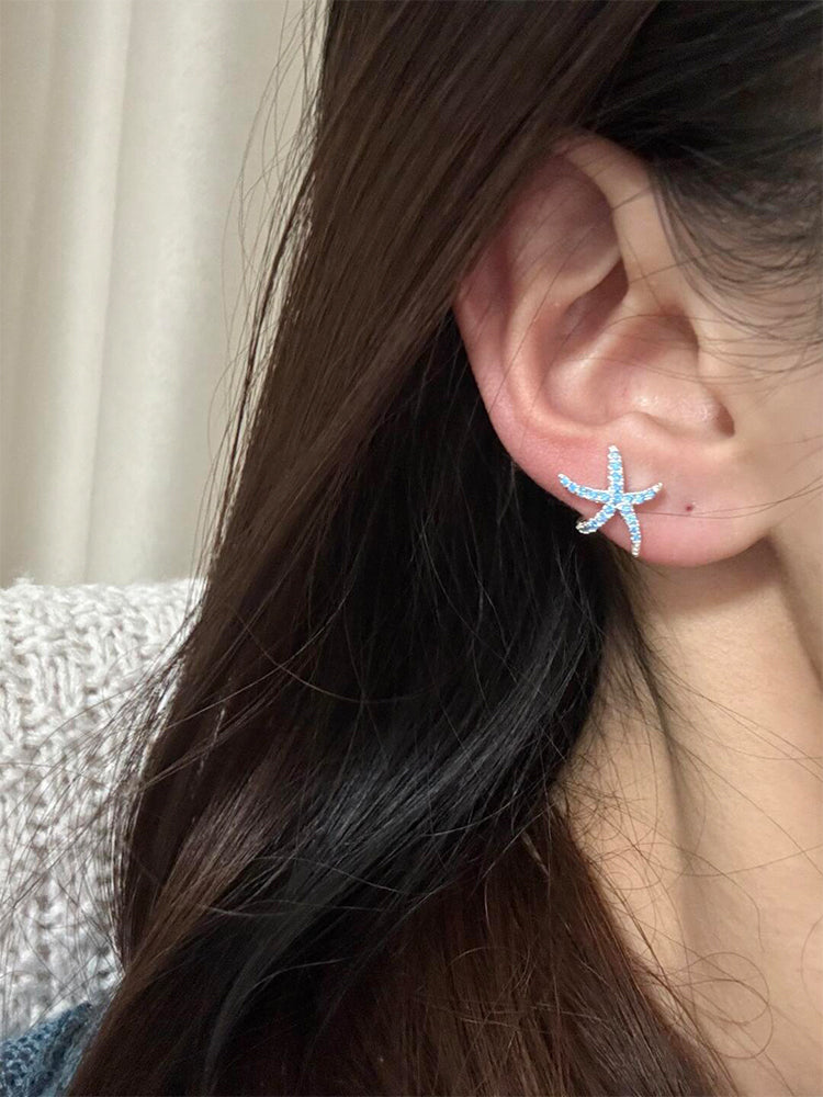 Tyla Blue Starfish Earrings [PZELBCQM]
