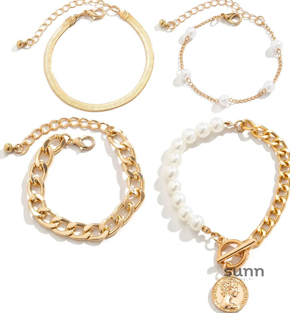 Tylah Layered Pearl Bracelet Set
