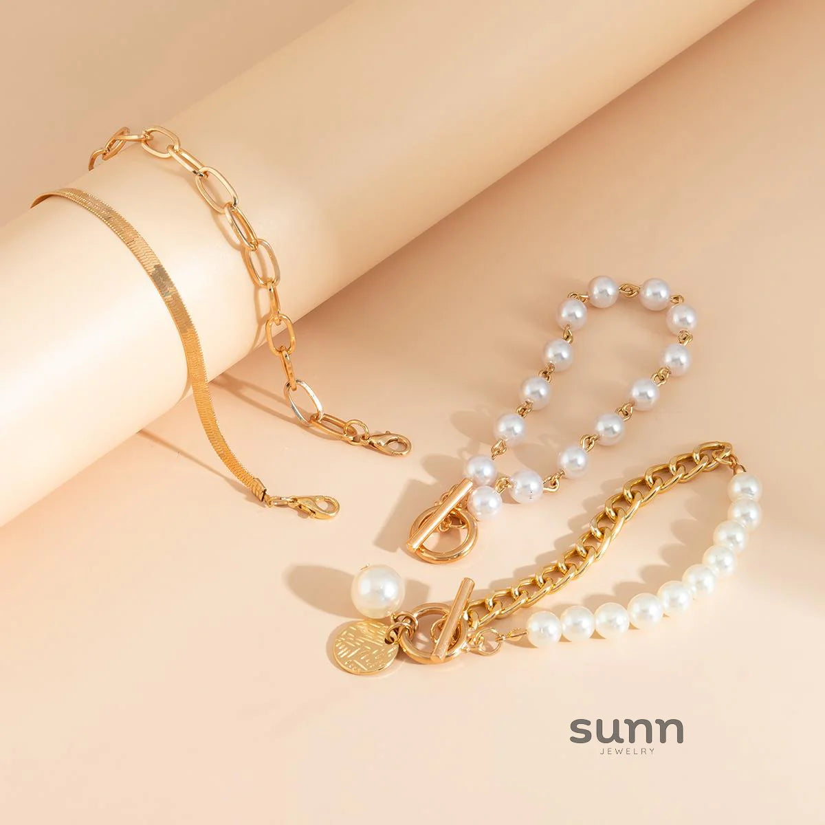 Tylah Layered Pearl Bracelet Set
