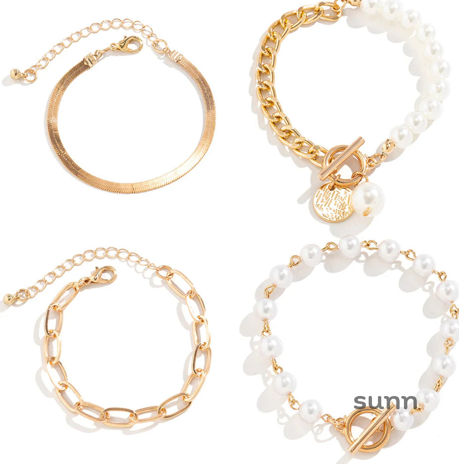 Tylah Layered Pearl Bracelet Set