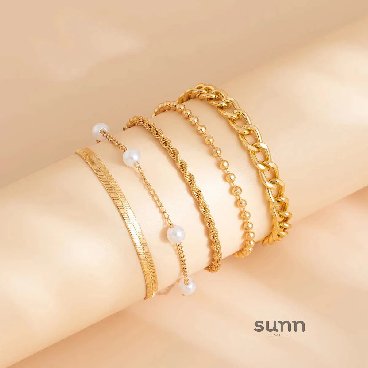 Tylah Layered Pearl Bracelet Set