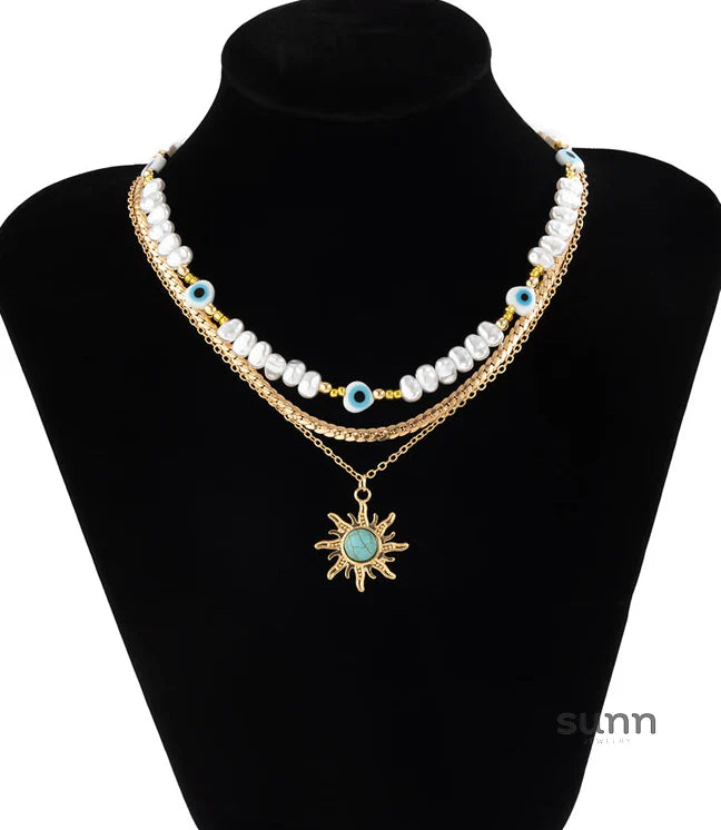 Tyleah Layered Pearl Necklace Set