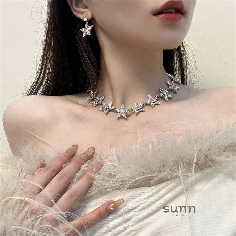 Tyleah Zircon Star Necklace Set [HE3SGYSM]
