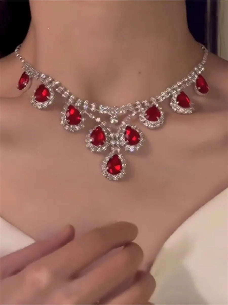 Tyra Ruby Crystal Necklace