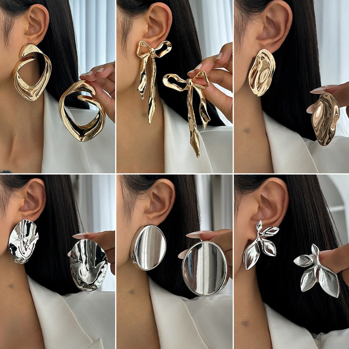 Tyra Sculptural Bow Petal Earrings [IJBFPJPO]