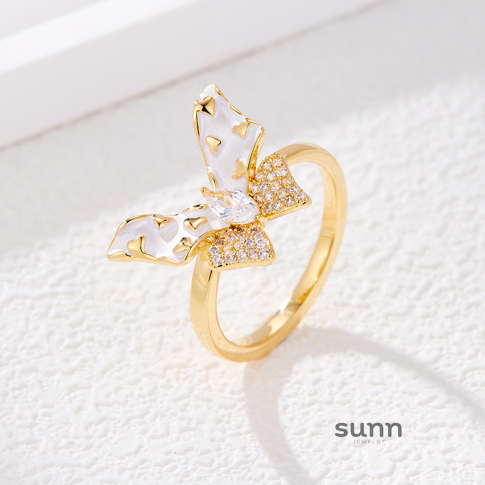 Tzipora Enamel Butterfly Ring [ILH53F7A]