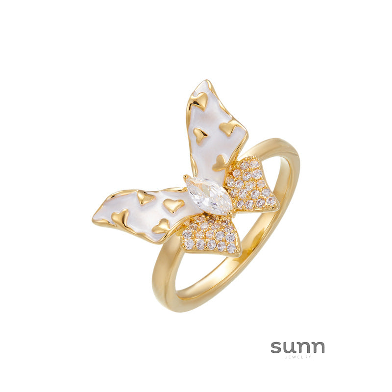 Tzipora Enamel Butterfly Ring [B13YY8X1]