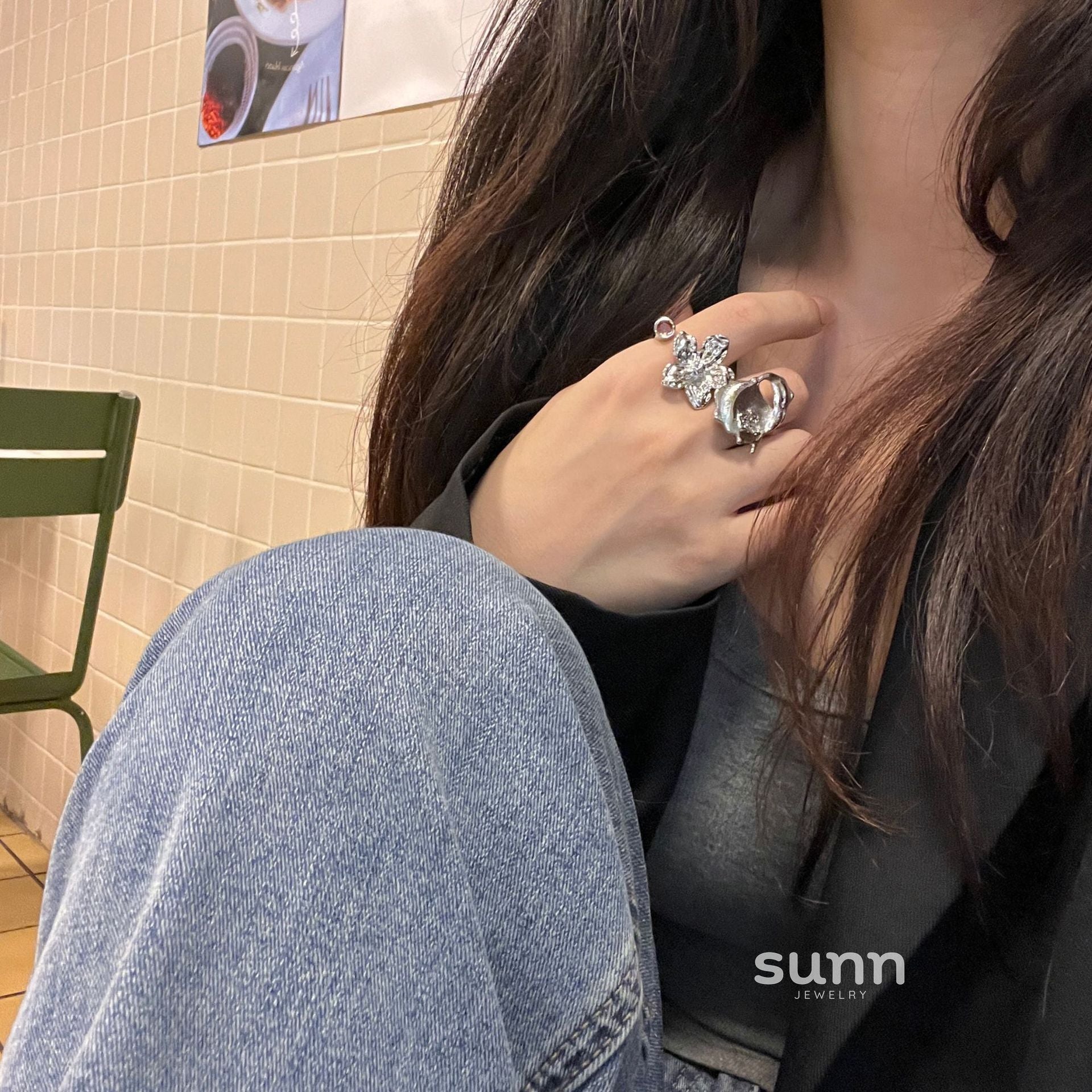 Tzirel Metallic Flower Ring [4FO71T97]