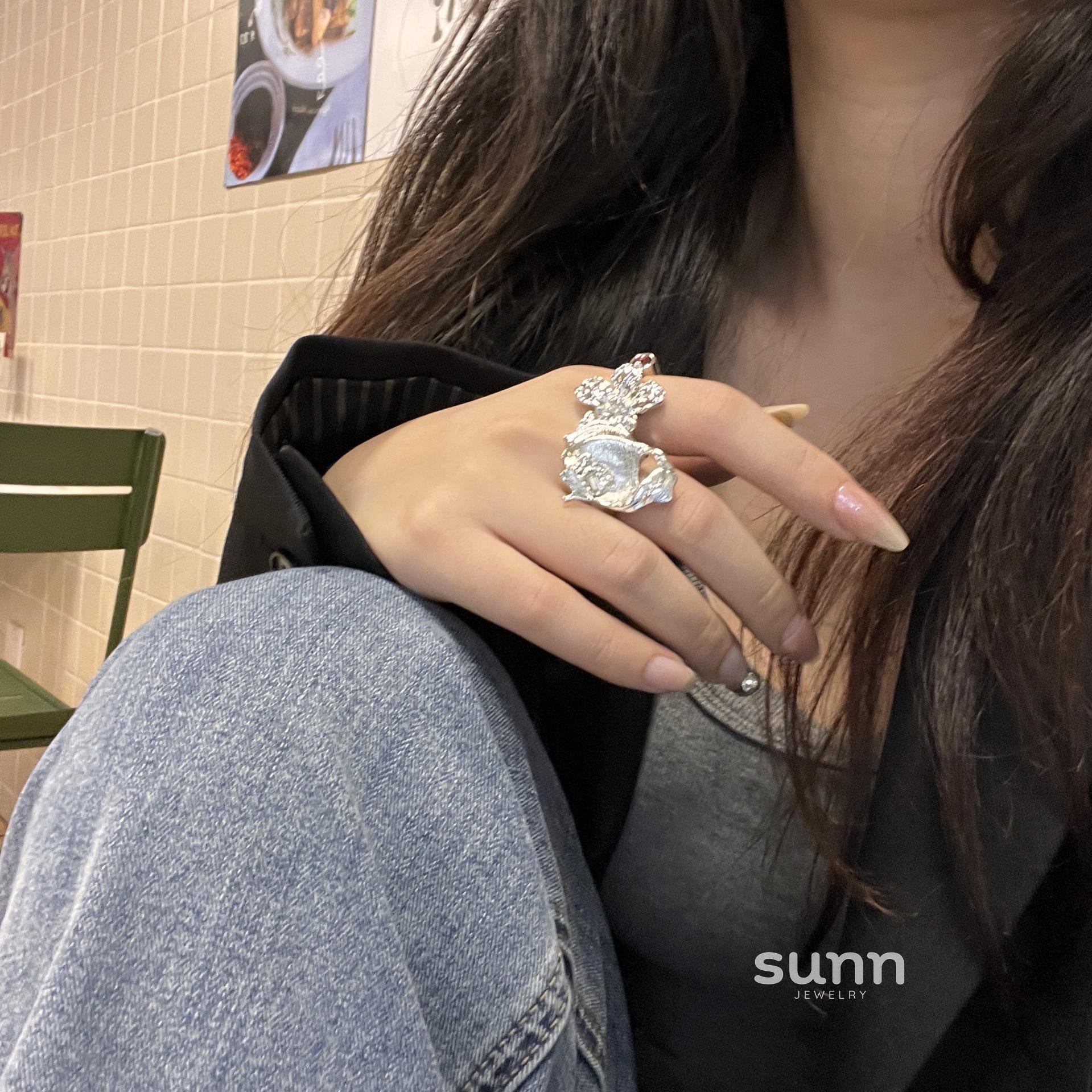 Tzirel Metallic Flower Ring [6LUNTUCA]