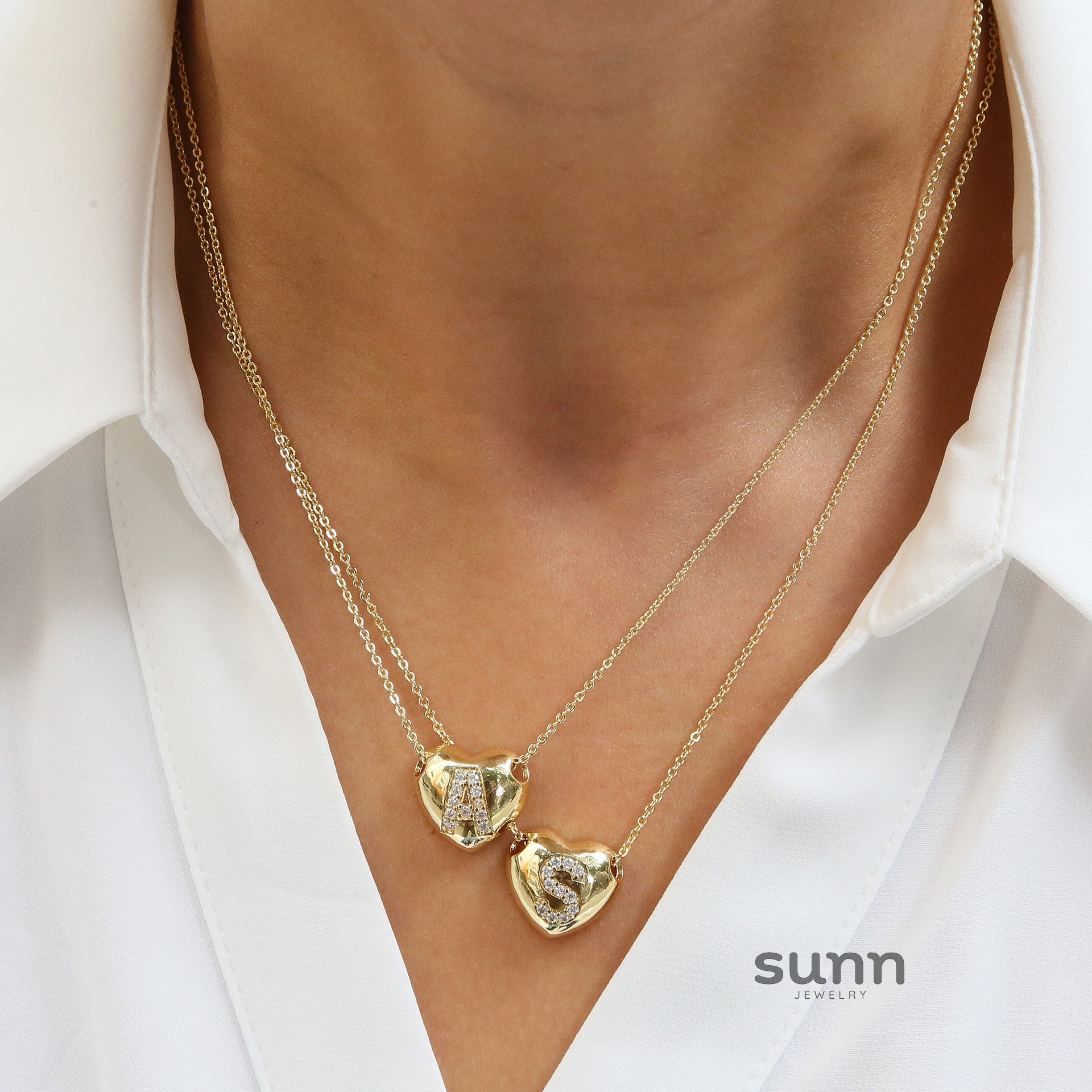 Una Heart Initial Necklace [4YK766DV]