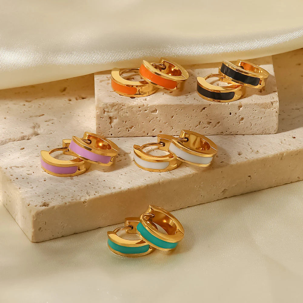 Uriah Enamel Hoop Earrings