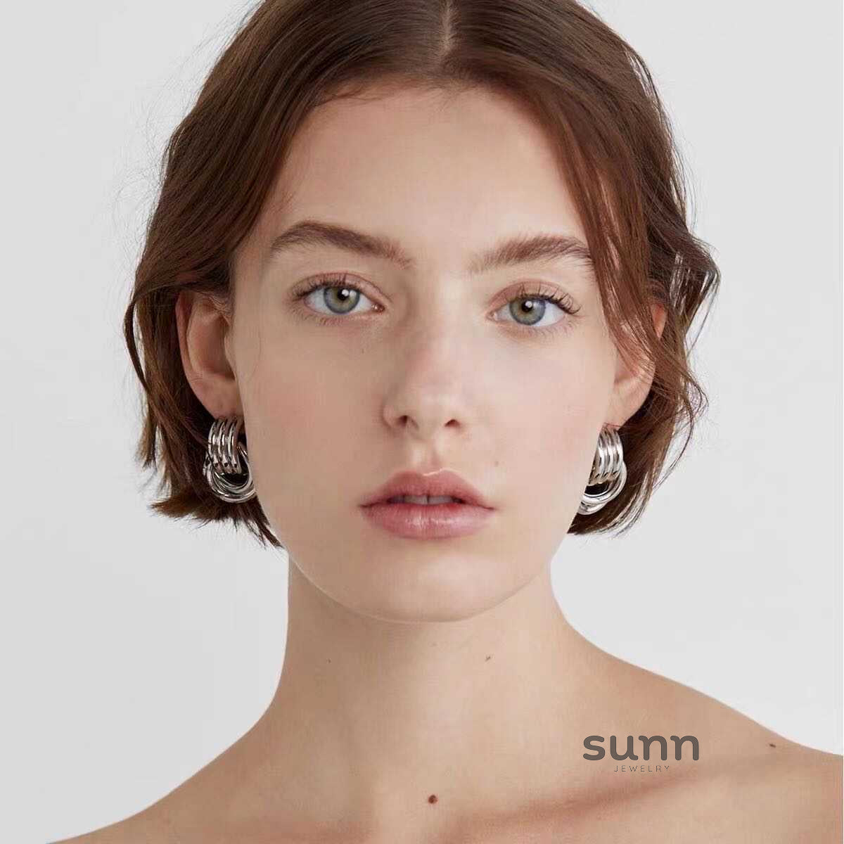 Ursula Modern Chain Loop Earrings