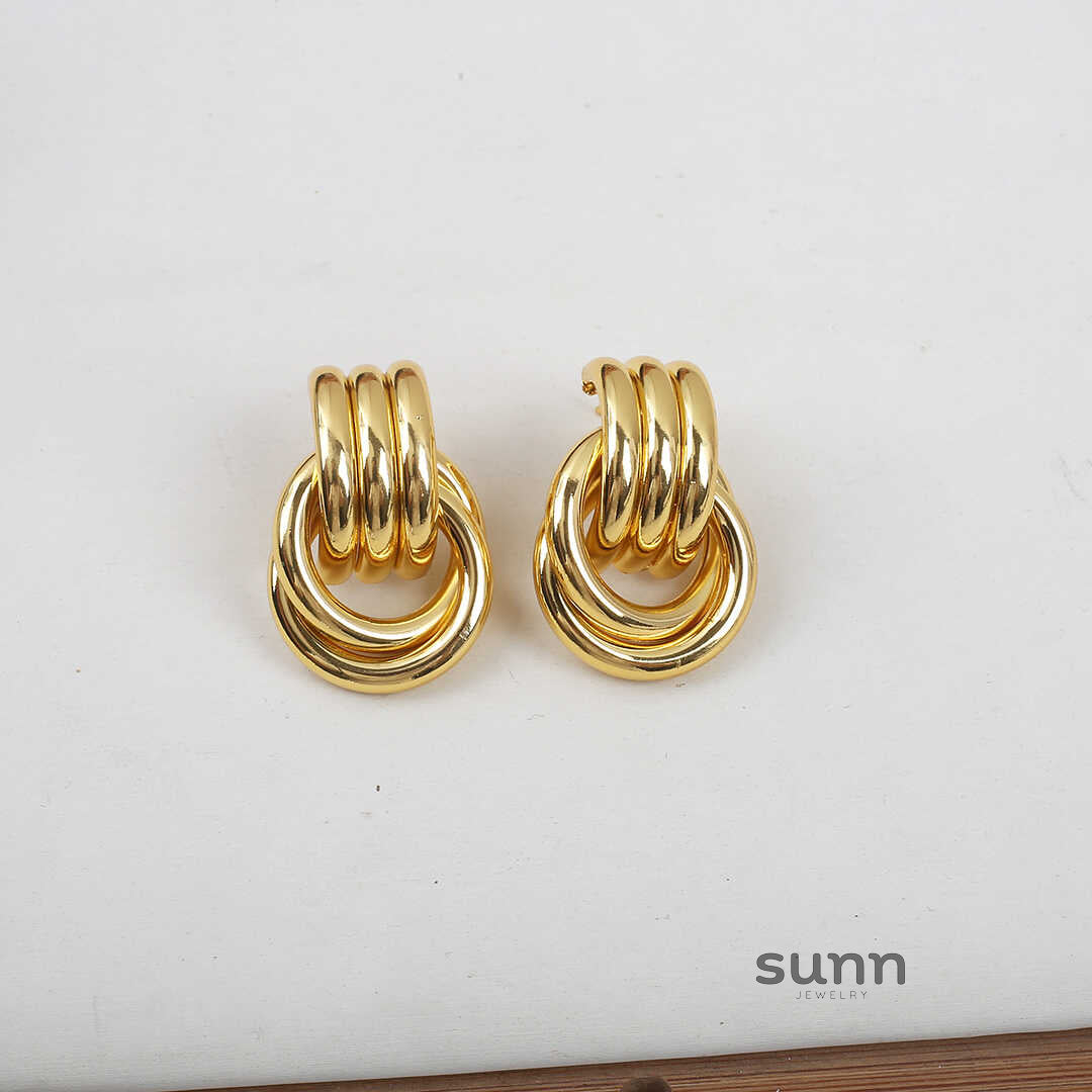Ursula Modern Chain Loop Earrings