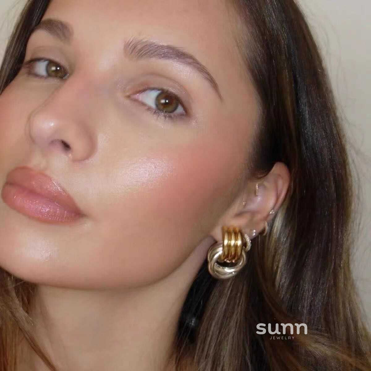 Ursula Modern Chain Loop Earrings