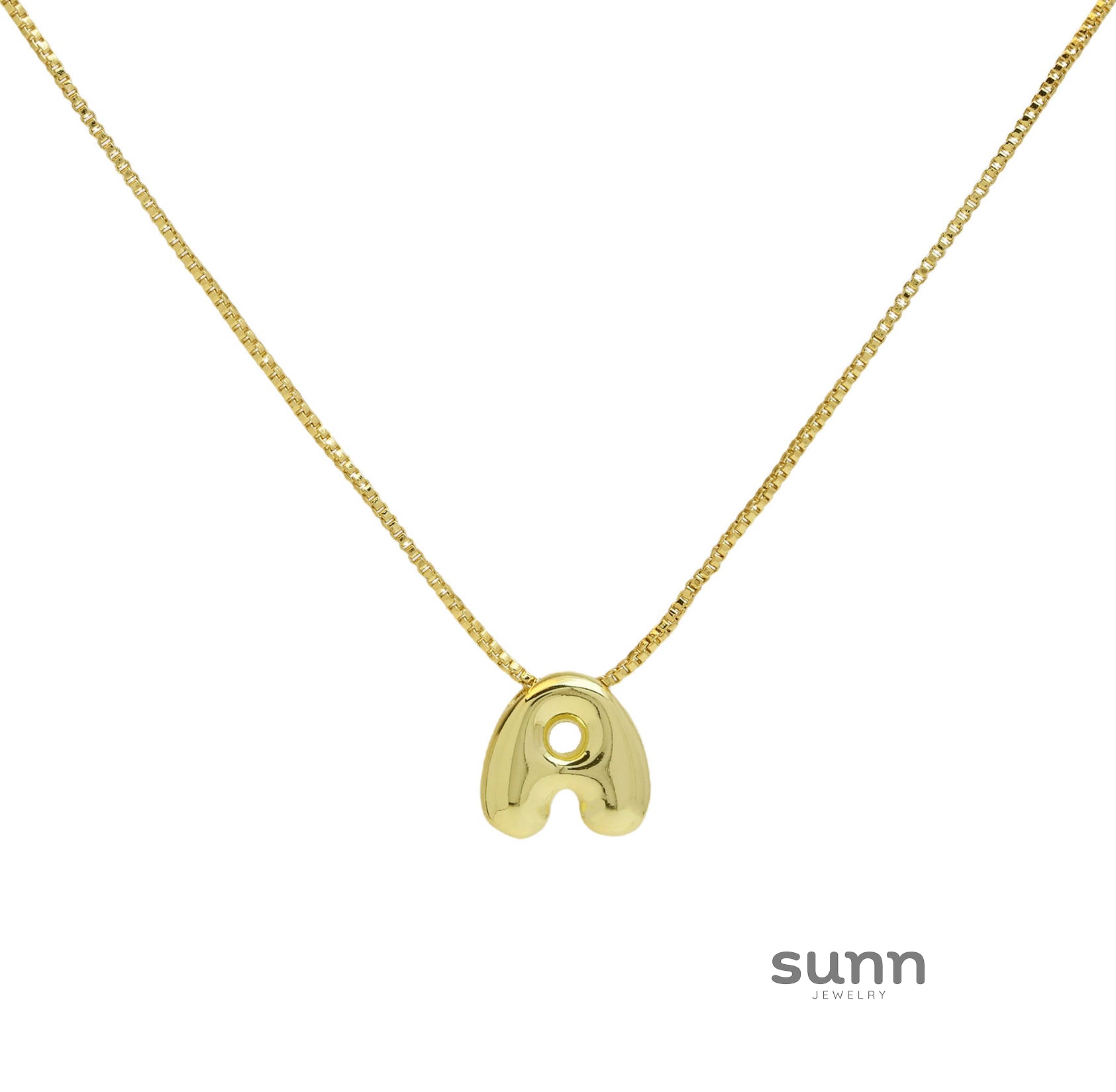 Vada Gold Bubble Letter Necklace [IBQDNWTX]