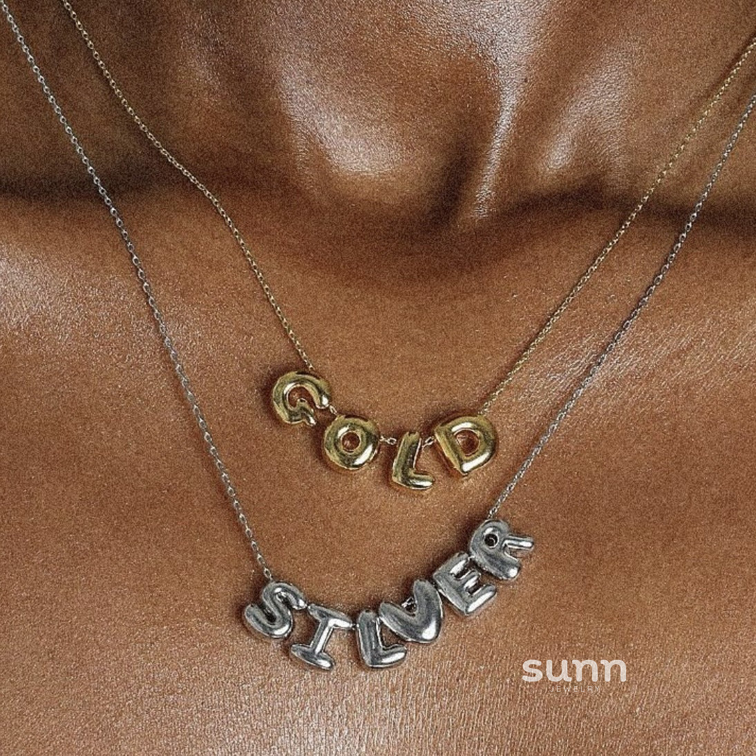 Vada Gold Bubble Letter Necklace [DWF6WZBU]