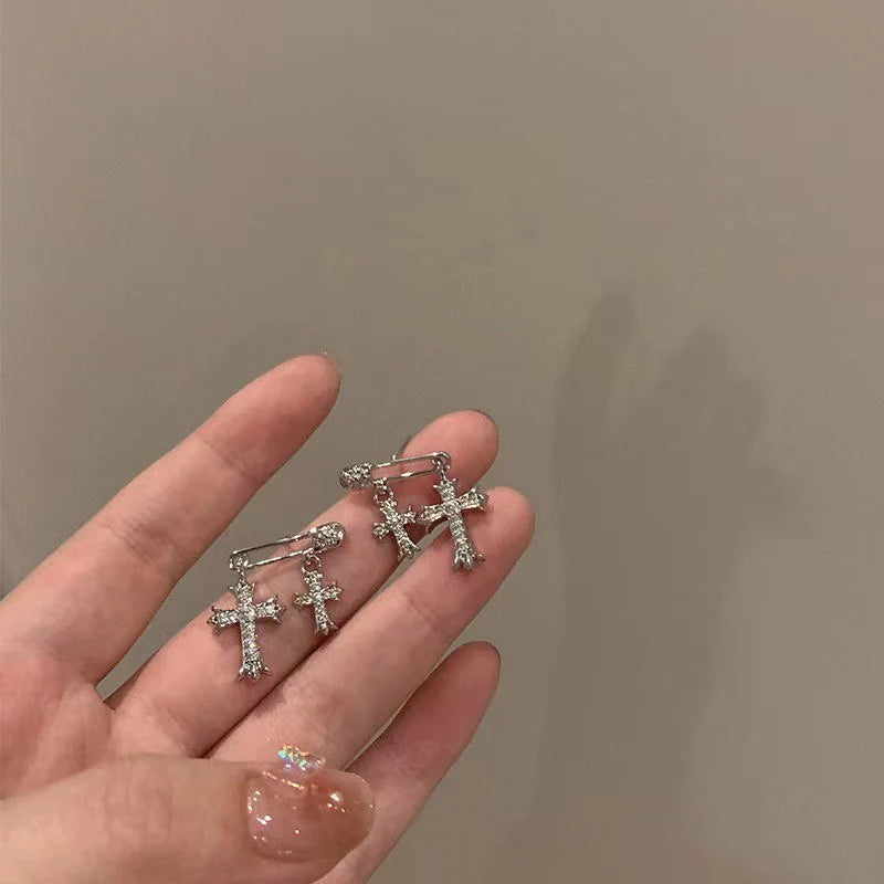 Vaeda Celestial Cross Stud Earrings