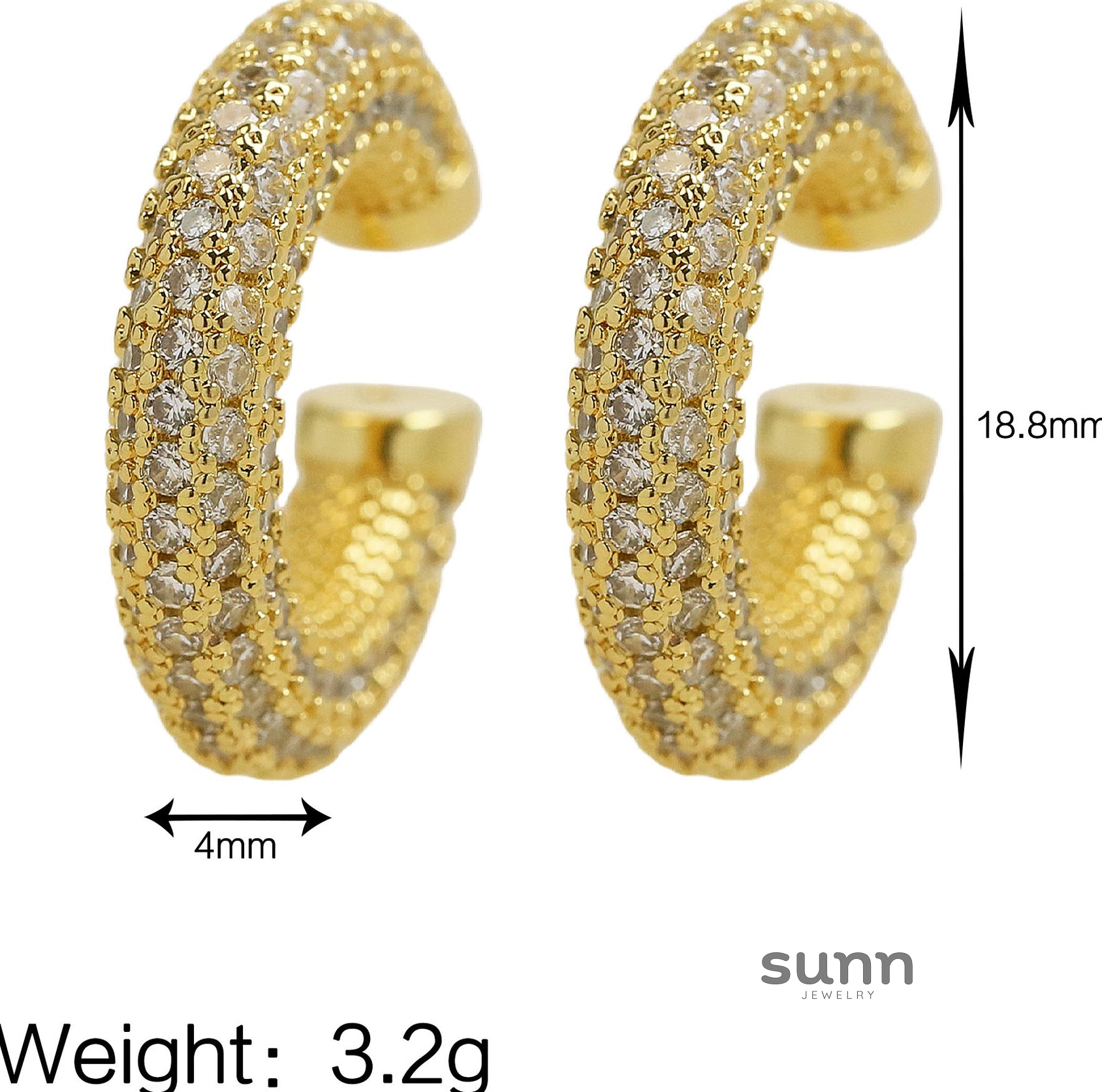 Vail Pave C-Shape Ear Cuff [4ZEVQM0P]