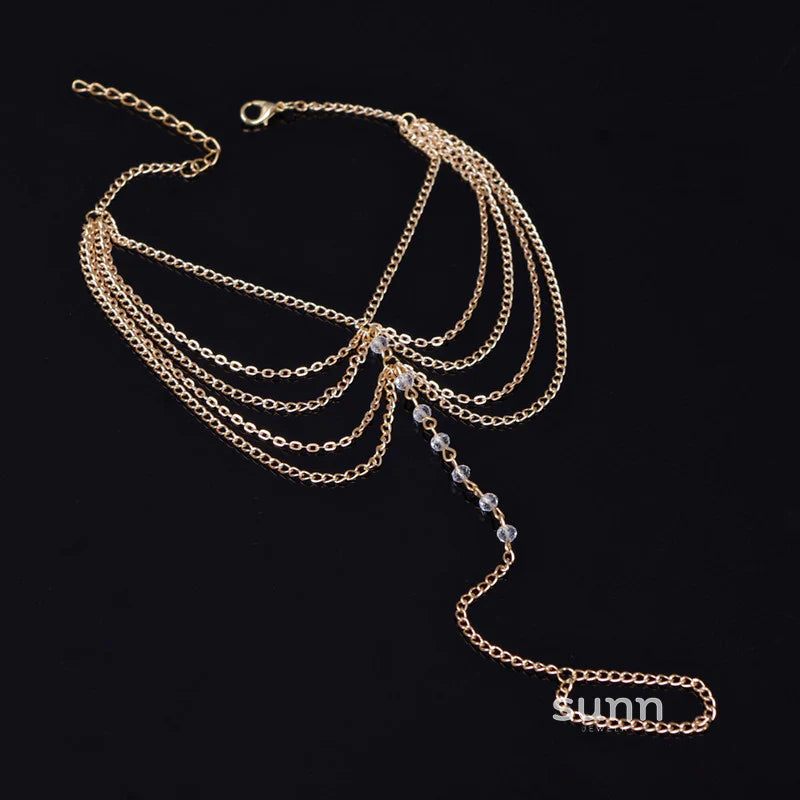 Valarie Layered Crystal Anklet