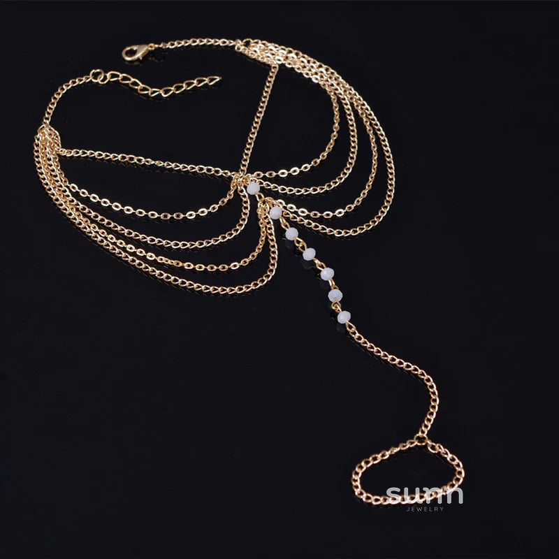 Valarie Layered Crystal Anklet