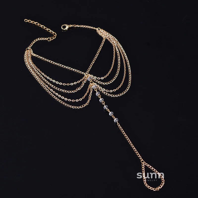 Valarie Layered Crystal Anklet