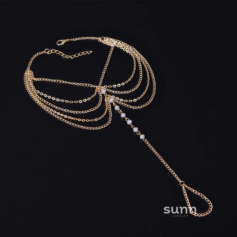 Valarie Layered Crystal Anklet