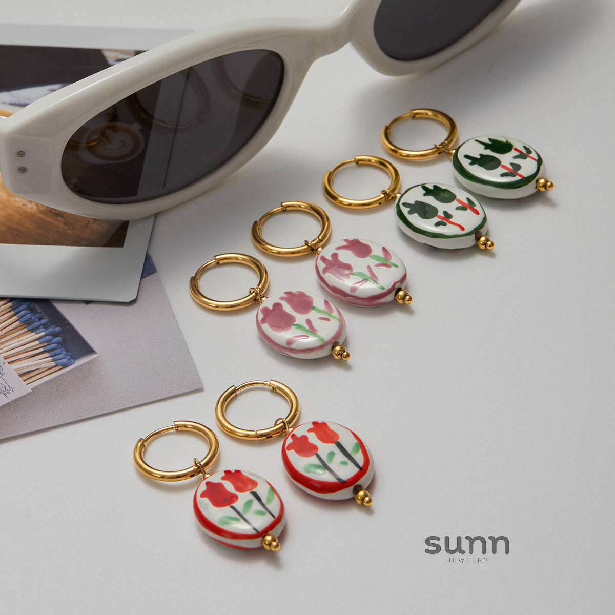 Valencia Ceramic Pearl Drop Earrings [7J49BYI1]