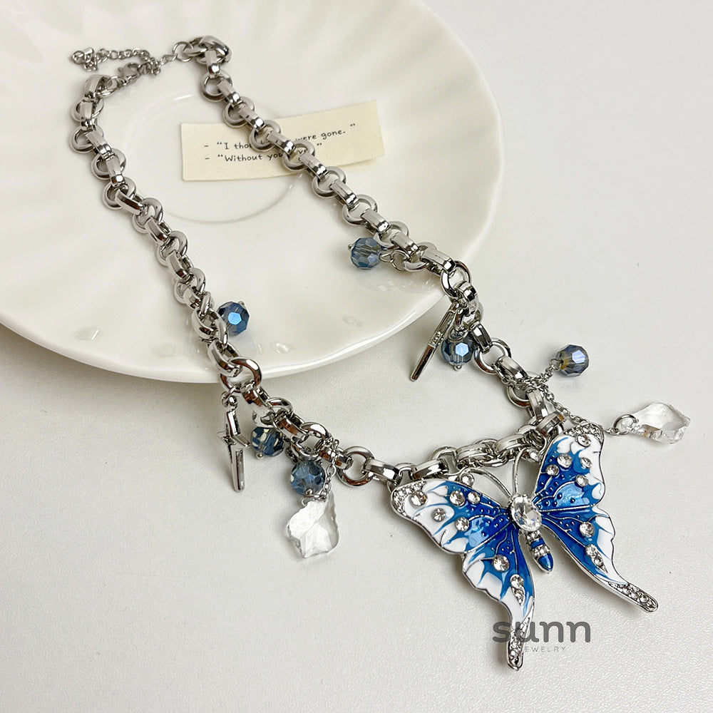 Valentine Crystal Butterfly Choker