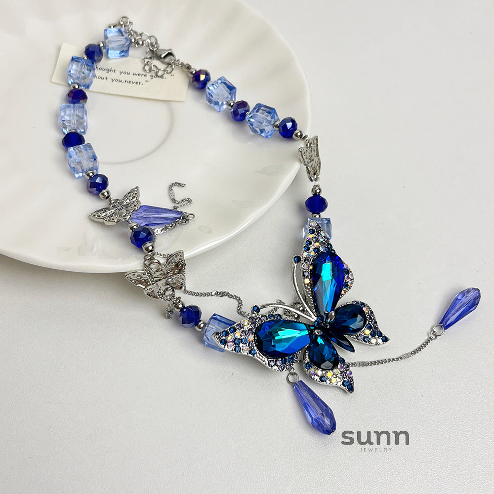 Valentine Crystal Butterfly Choker