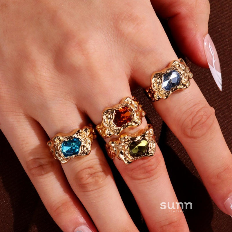 Vanya Geometric Resin Ring Set [ZX5K11Y0]
