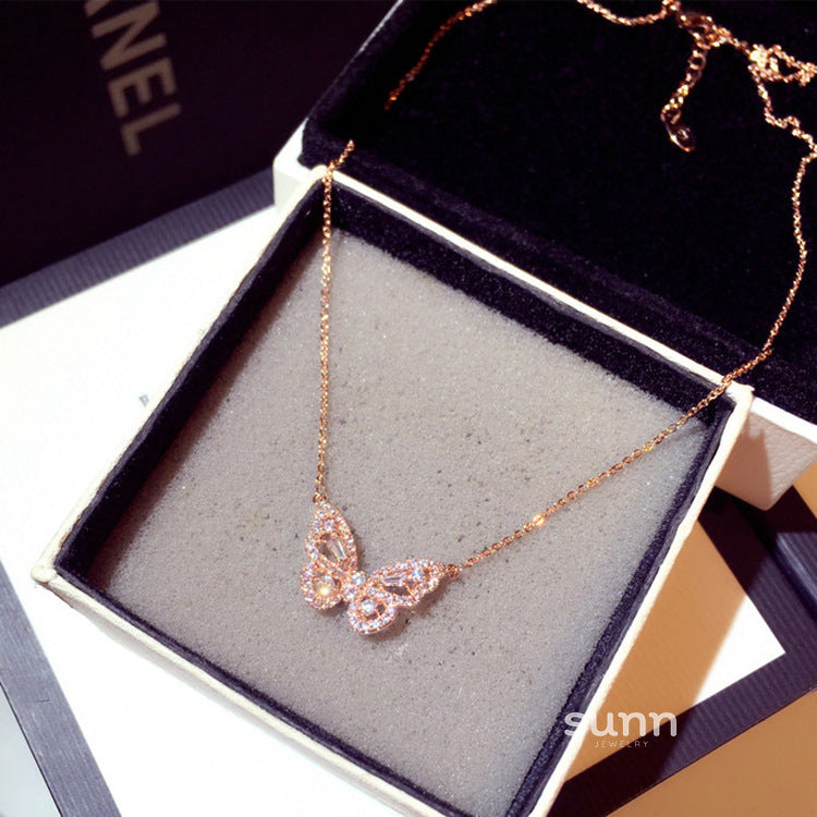 Vedika Zircon Butterfly Necklace [ANGT9VXI]