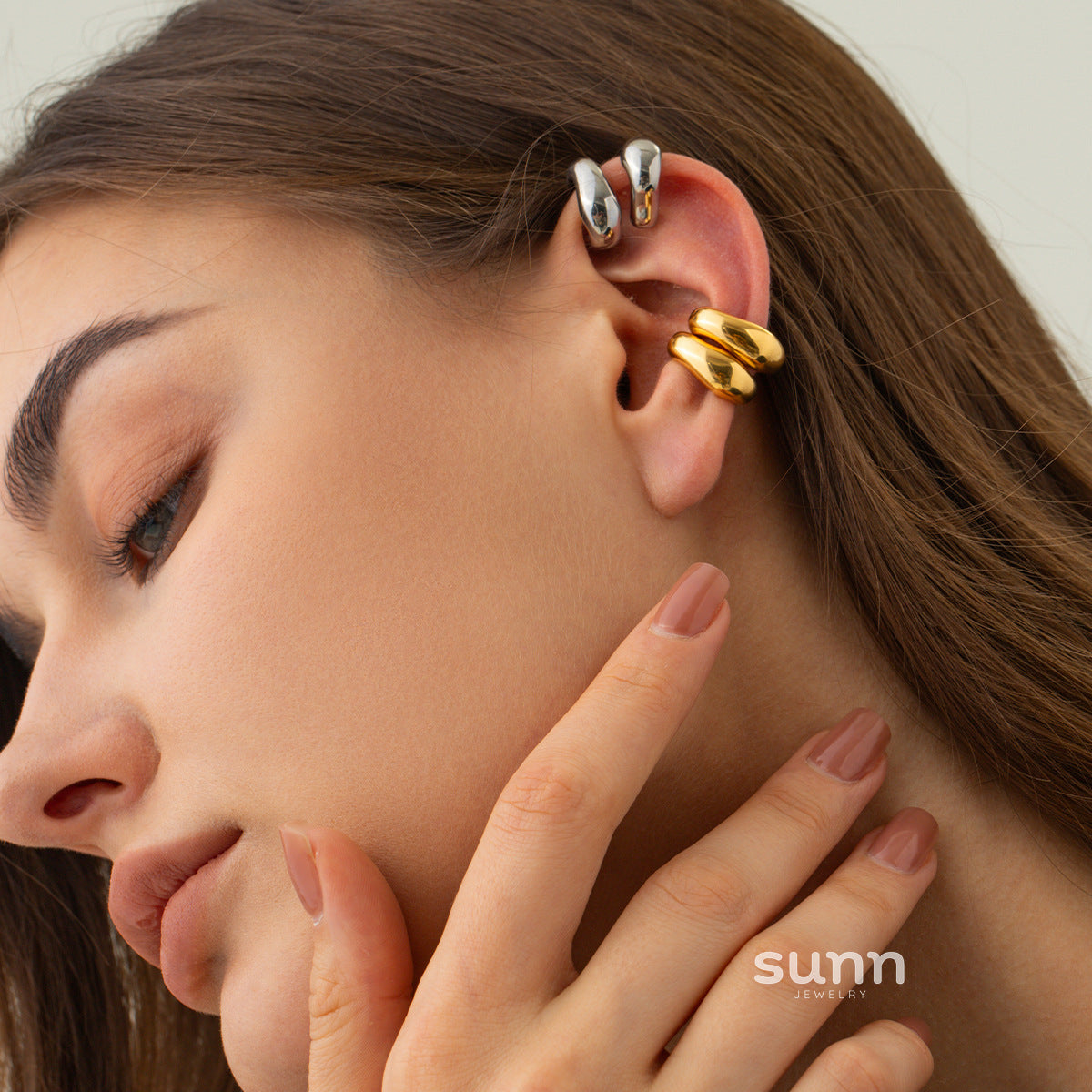 Veera Rivet Stainless Steel Ear Cuff [YA45HJG8]