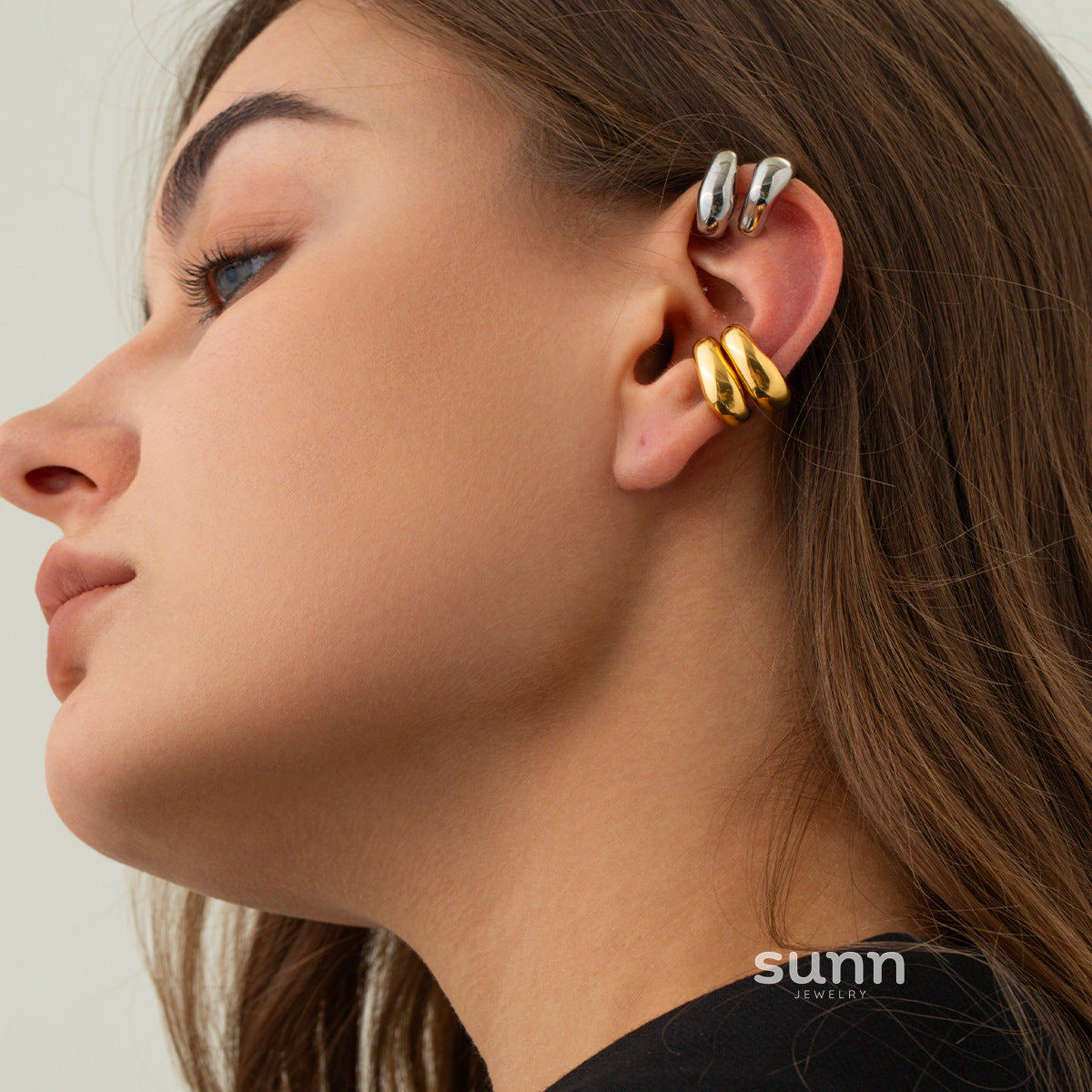 Veera Rivet Stainless Steel Ear Cuff [5UH749L7]