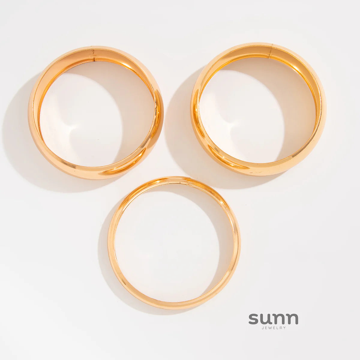 Venice Polished Metal Bangle Set