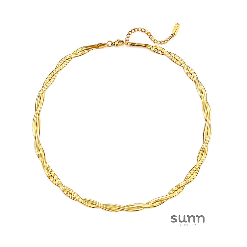 Verena Braided Fishbone Necklace [7WNISU47]