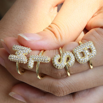 Verona Bubble Initial Ring [OTF870OP]