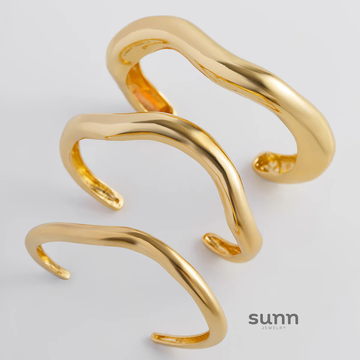Vianney Irregular Metal Bangle Set