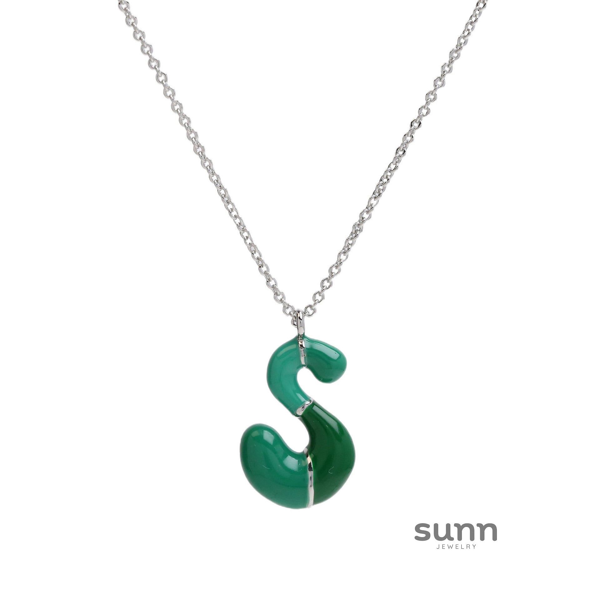 Victory Initial Bubble Necklace [JN7UAXBH]