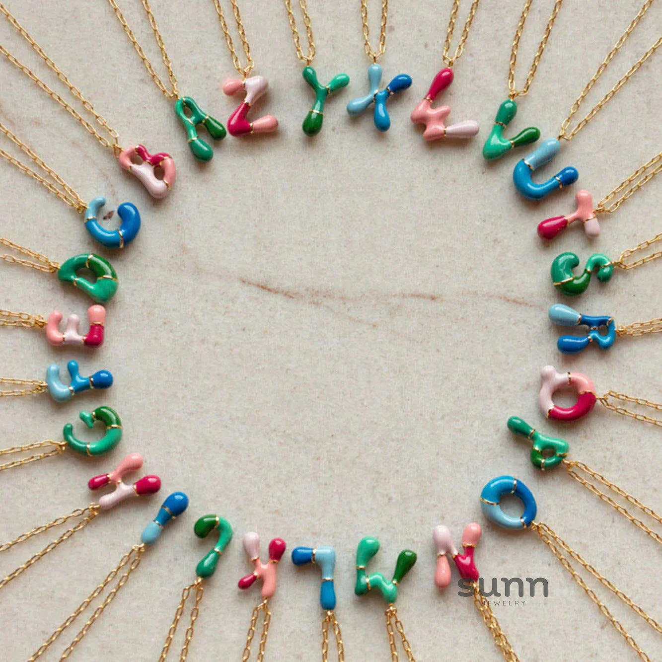 Victory Initial Bubble Necklace [OZGSWYQN]