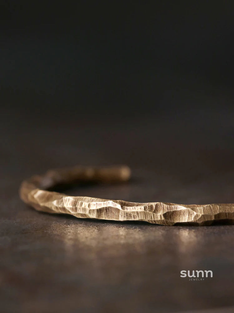 Vihana Textured Brass Cuff Bracelet
