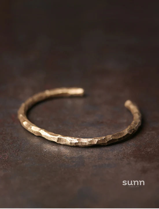 Vihana Textured Brass Cuff Bracelet