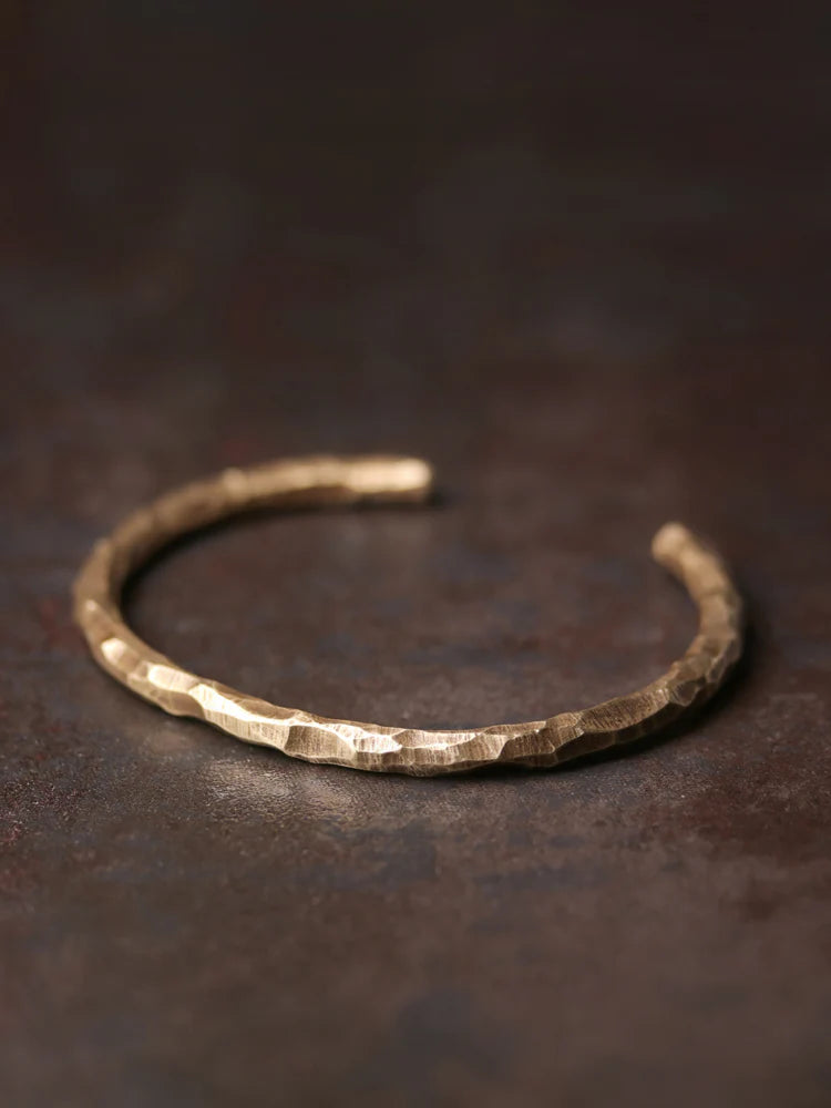 Vihana Textured Brass Cuff Bracelet