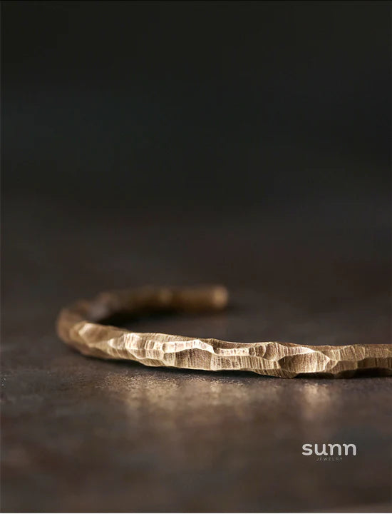 Vihana Textured Brass Cuff Bracelet