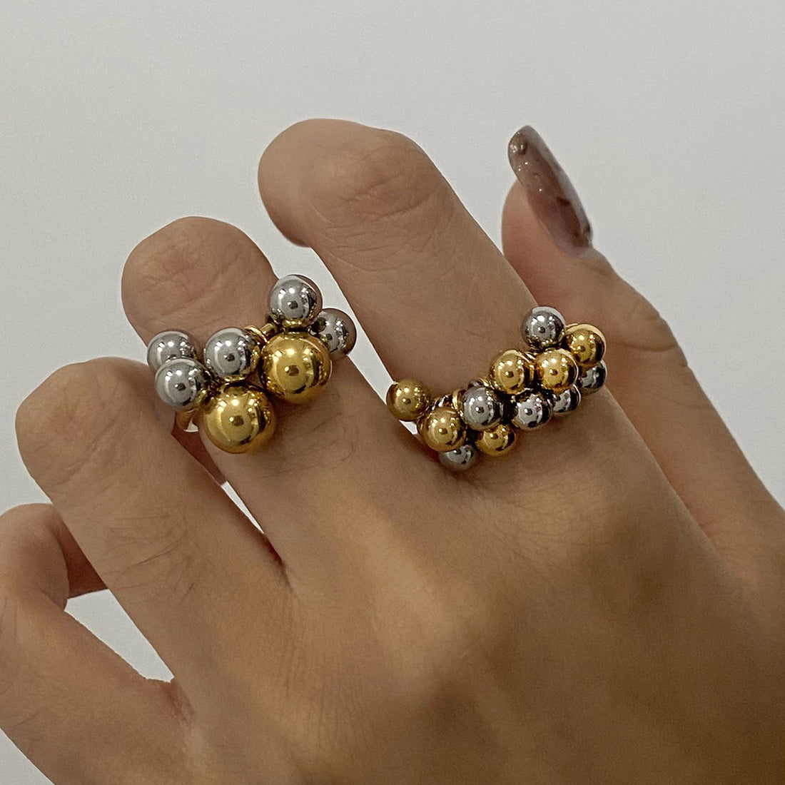 Violetta Geometric Steel Ring [YUX89D34]