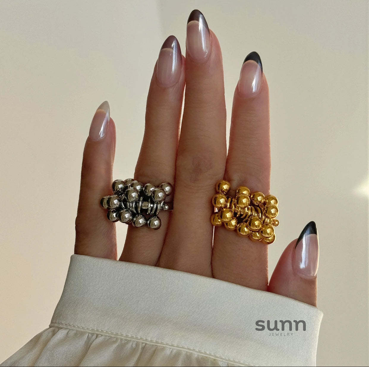 Violetta Geometric Steel Ring [U18UHMFF]