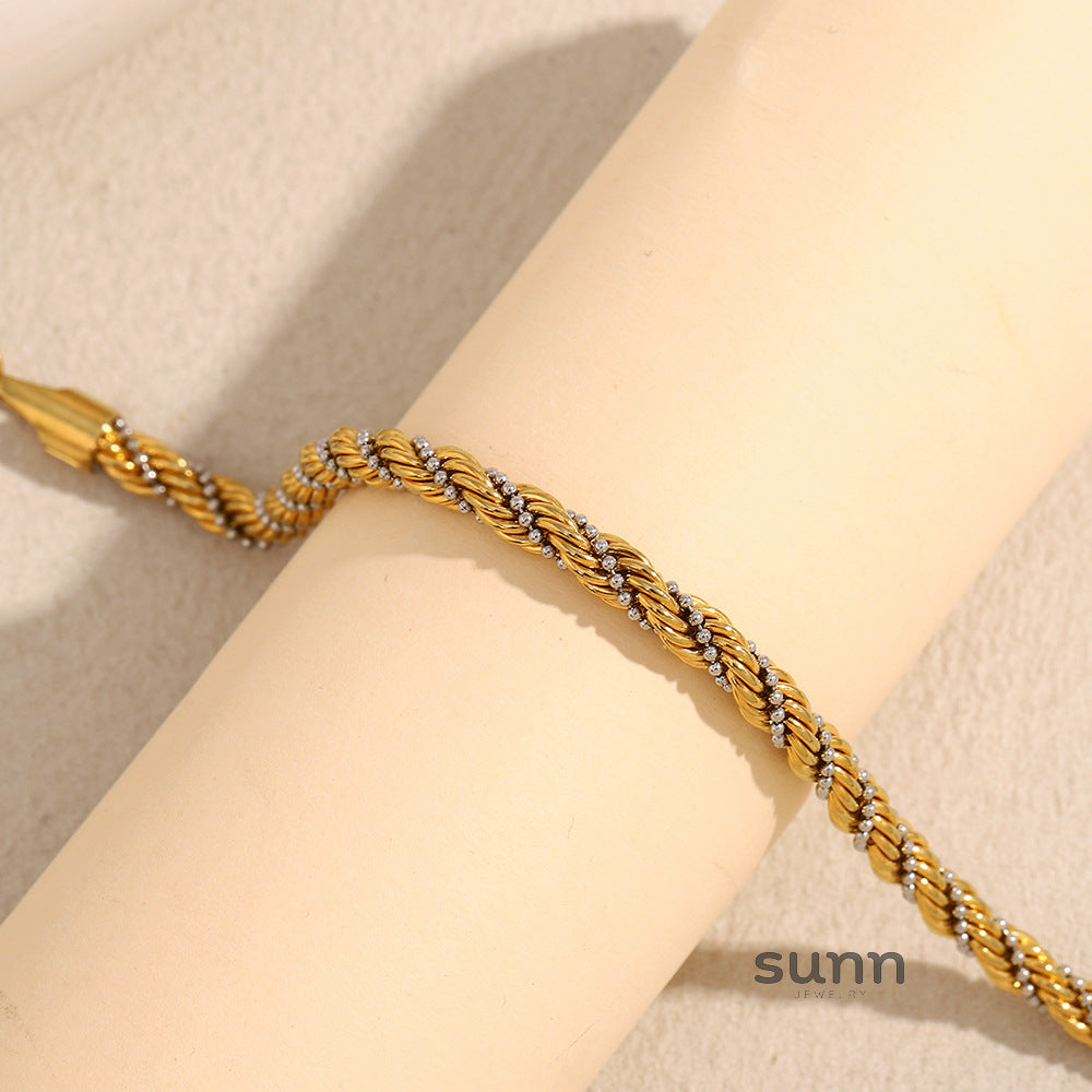 Vittoria Dual-Tone Twist Bracelet [V6HFXA5T]