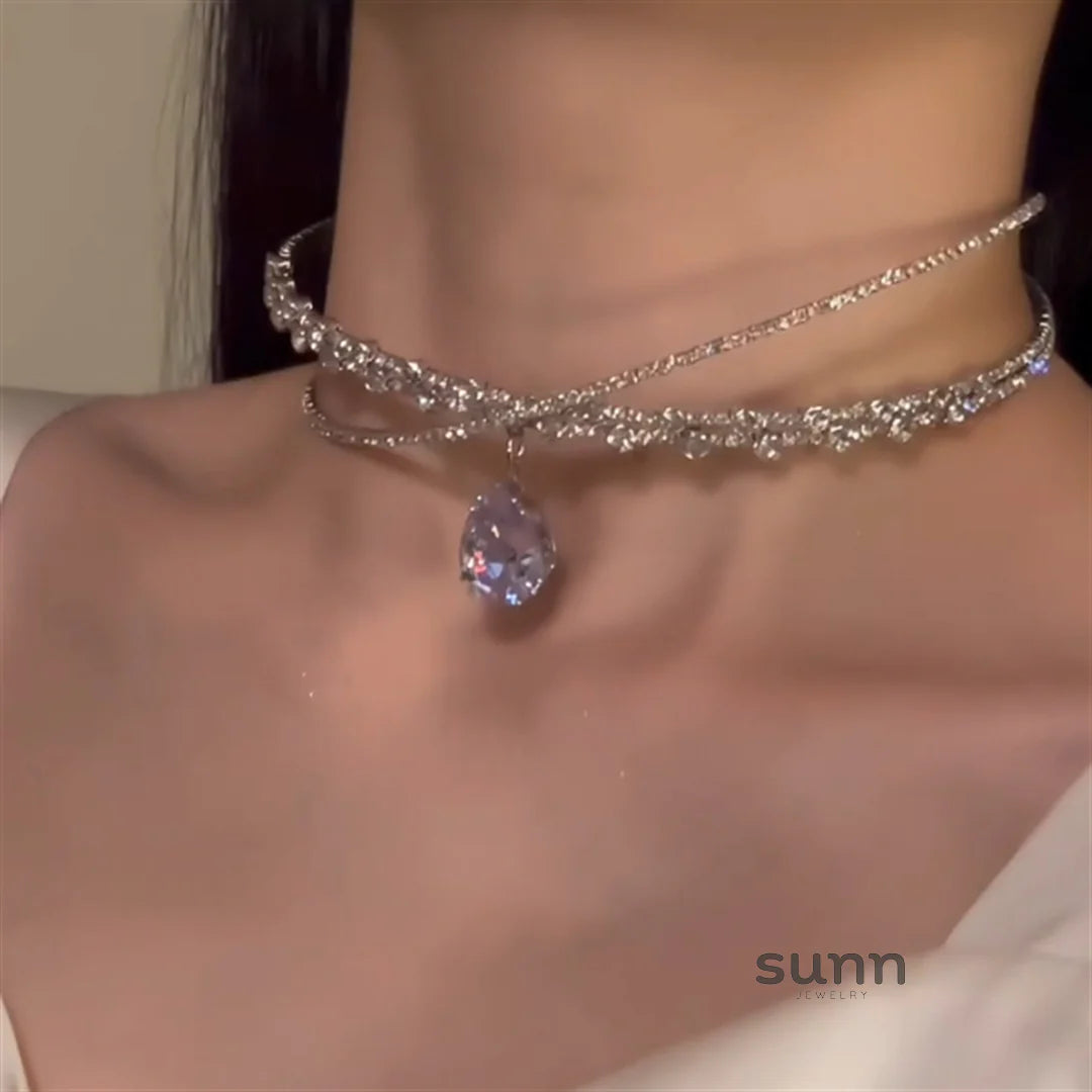 Vittoria Teardrop Zirconia Choker