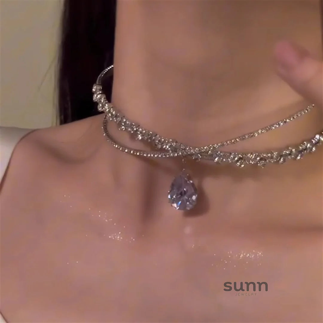 Vittoria Teardrop Zirconia Choker