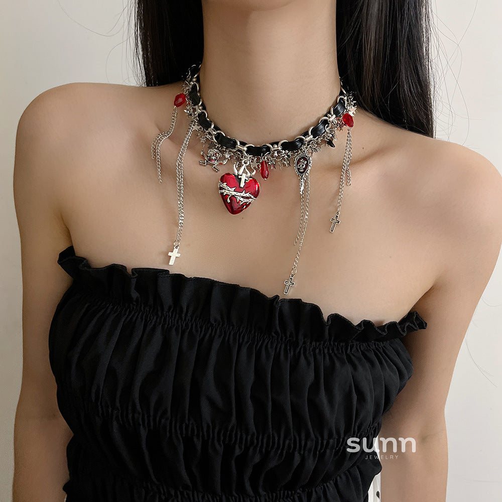 Vivian Thorn Heart Tassel Necklace [FGMY9UL5]