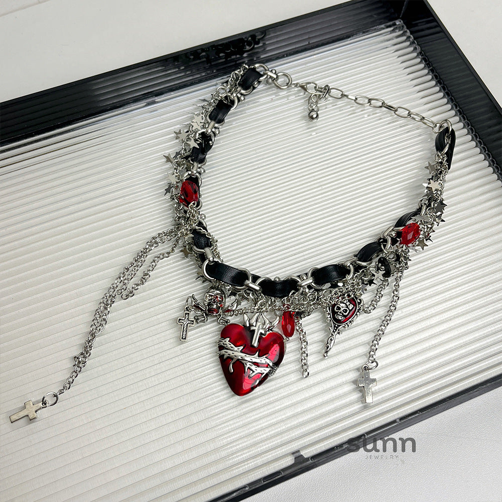 Vivian Thorn Heart Tassel Necklace [EBTYPY0A]